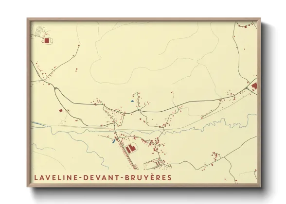Une affiche de carte sur Laveline-devant-Bruyères