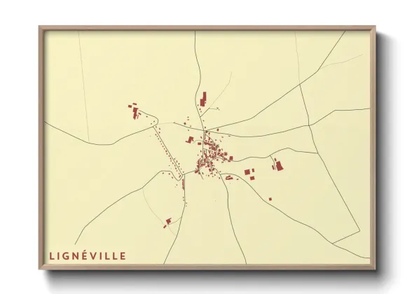 Une affiche de carte sur Lignéville