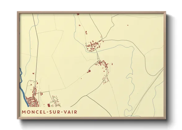 Une affiche de carte sur Moncel-sur-Vair