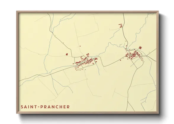 Une affiche de carte sur Saint-Prancher