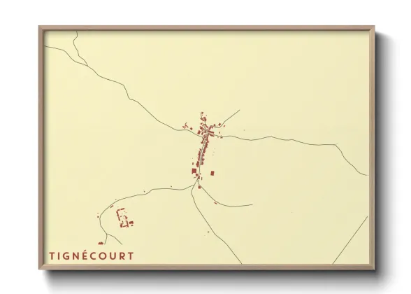 Une affiche de carte sur Tignécourt