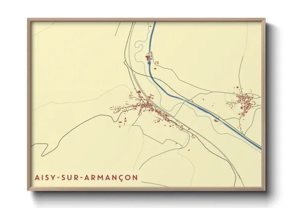 Une affiche de carte sur Aisy-sur-Armançon