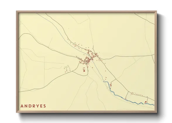 Une affiche de carte sur Andryes