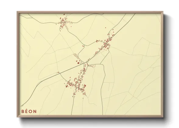 Une affiche de carte sur Béon