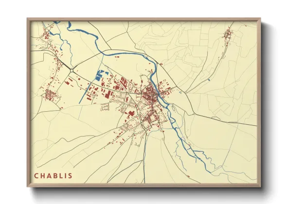 Une affiche de carte sur Chablis