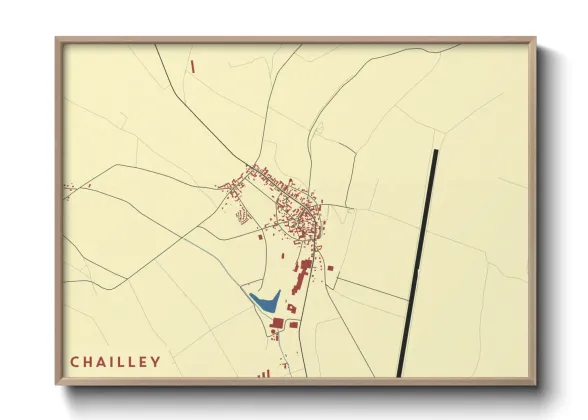Une affiche de carte sur Chailley