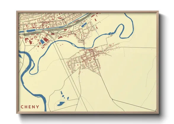 Une affiche de carte sur Cheny