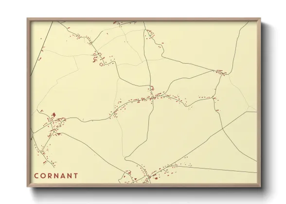 Une affiche de carte sur Cornant
