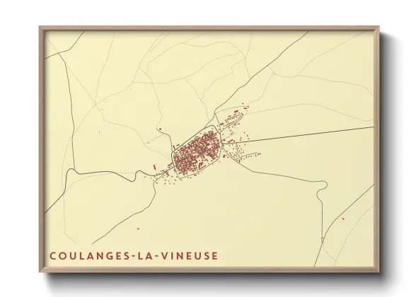 Une affiche de carte sur Coulanges-la-Vineuse