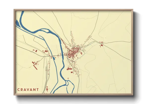 Une affiche de carte sur Cravant