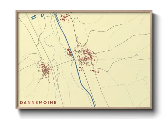 Une affiche de carte sur Dannemoine