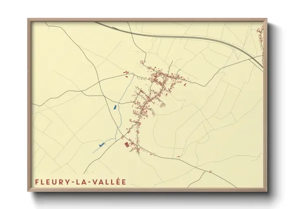 Une affiche de carte sur Fleury-la-Vallée