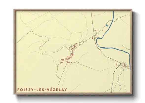 Une affiche de carte sur Foissy-lès-Vézelay