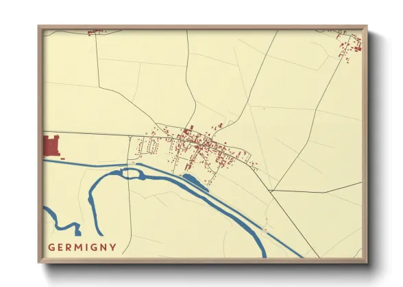 Une affiche de carte sur Germigny