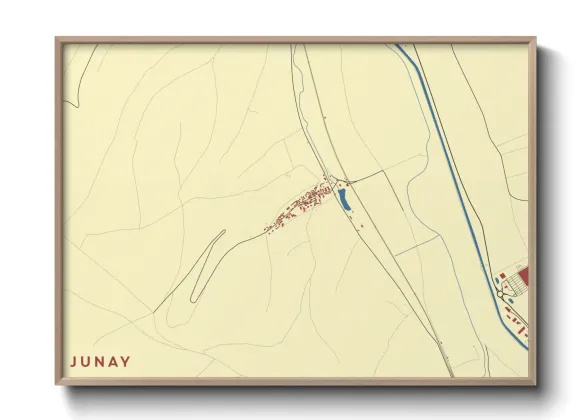 Une affiche de carte sur Junay
