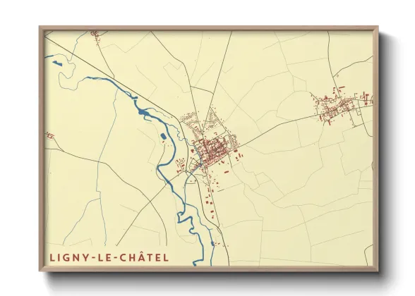 Une affiche de carte sur Ligny-le-Châtel