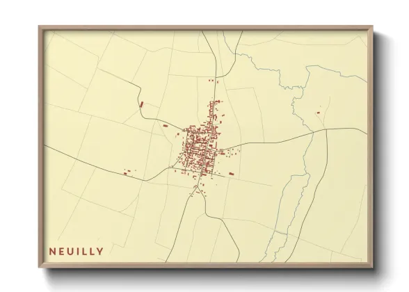 Une affiche de carte sur Neuilly