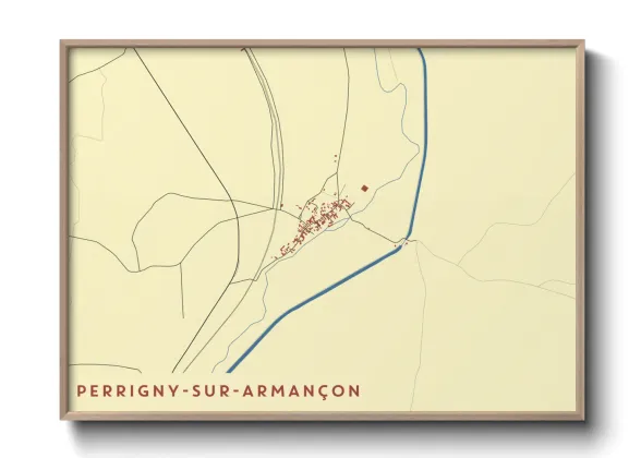Une affiche de carte sur Perrigny-sur-Armançon
