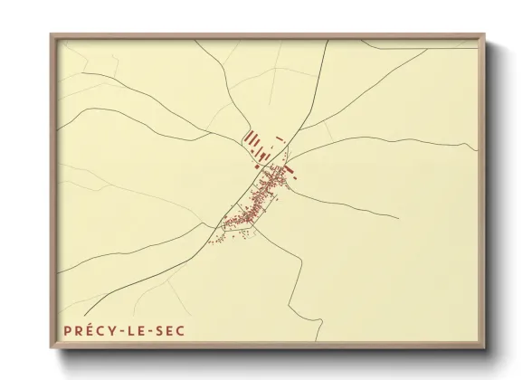 Une affiche de carte sur Précy-le-Sec