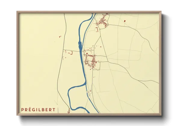 Une affiche de carte sur Prégilbert