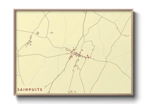 Une affiche de carte sur Sainpuits