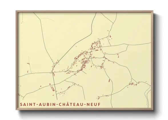 Une affiche de carte sur Saint-Aubin-Château-Neuf