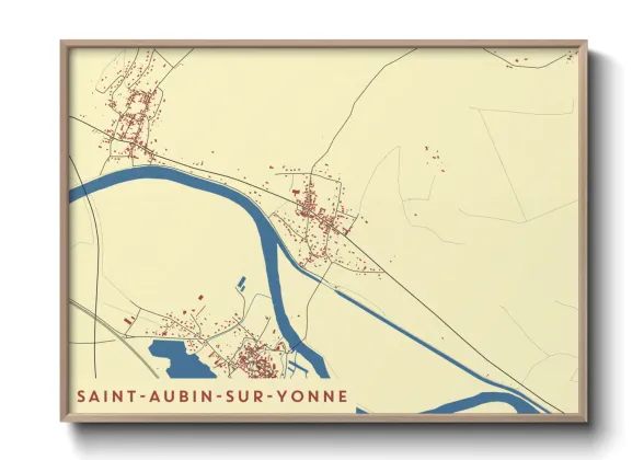 Une affiche de carte sur Saint-Aubin-sur-Yonne