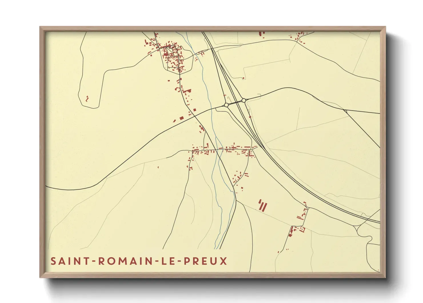 Un poster carteSaint-Romain-le-Preux