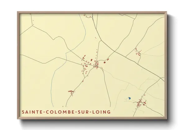 Une affiche de carte sur Sainte-Colombe-sur-Loing