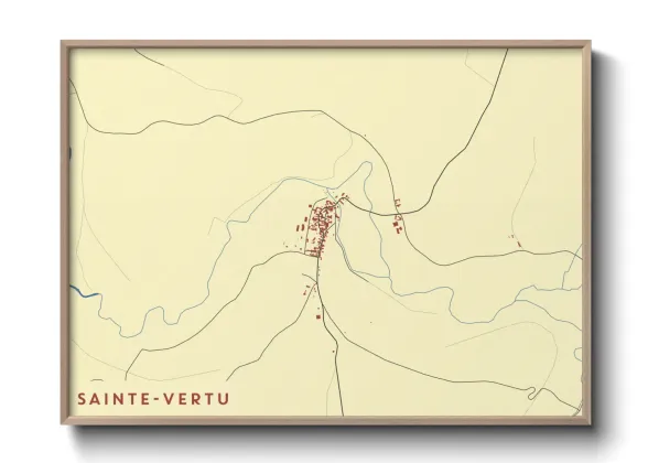 Une affiche de carte sur Sainte-Vertu