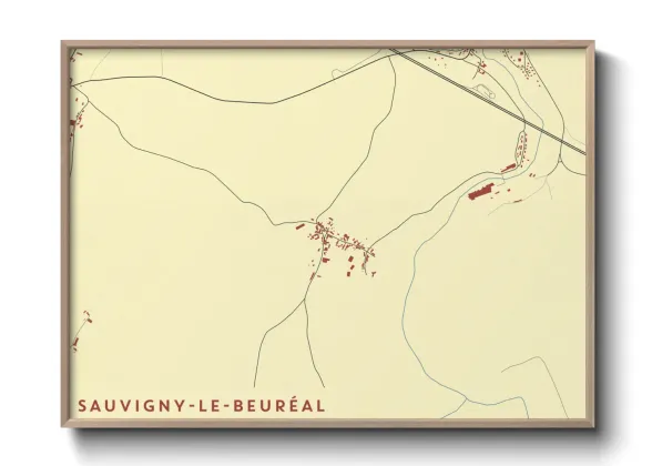 Une affiche de carte sur Sauvigny-le-Beuréal