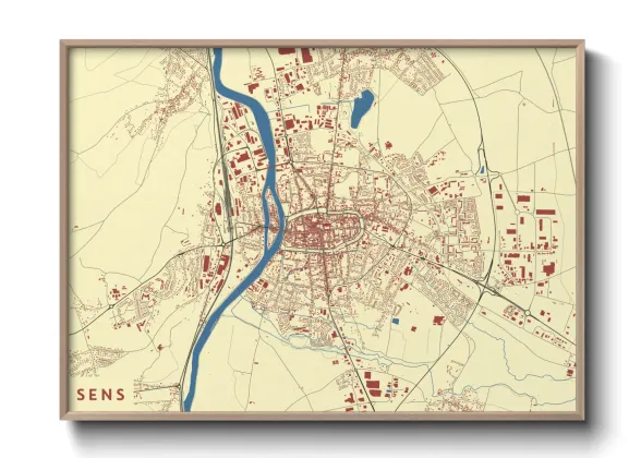 Une affiche de carte sur Sens