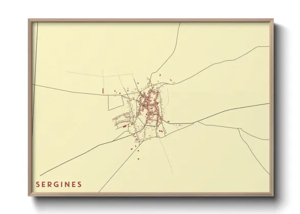 Une affiche de carte sur Sergines