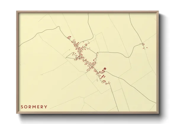 Une affiche de carte sur Sormery