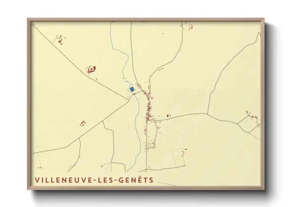 Une affiche de carte sur Villeneuve-les-Genêts