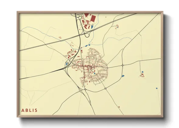 Une affiche de carte sur Ablis