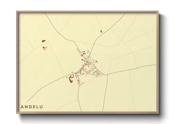 Une affiche de carte sur Andelu