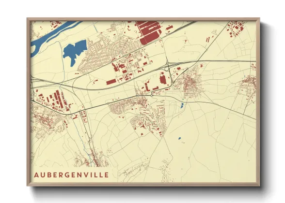 Une affiche de carte sur Aubergenville