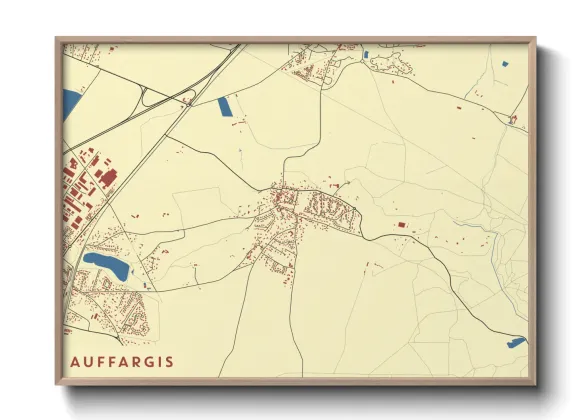 Une affiche de carte sur Auffargis