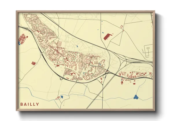 Une affiche de carte sur Bailly