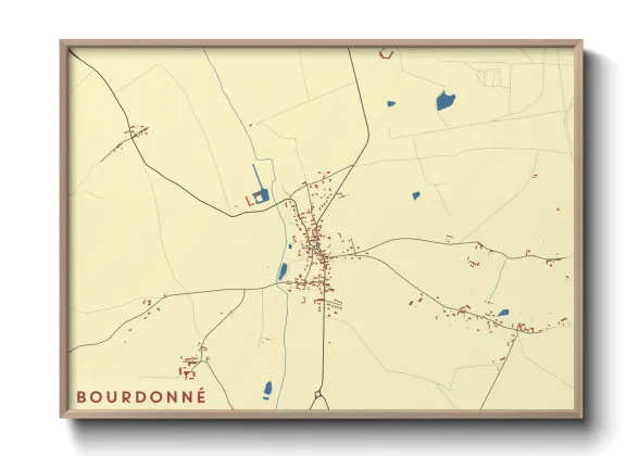Une affiche de carte sur Bourdonné