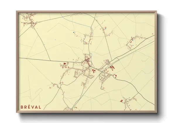 Une affiche de carte sur Bréval
