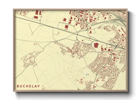 Une affiche de carte sur Buchelay
