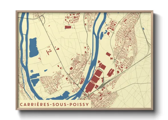 Une affiche de carte sur Carrières-sous-Poissy