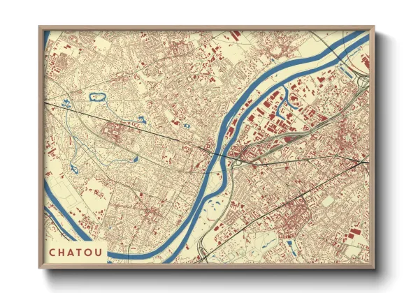 Une affiche de carte sur Chatou