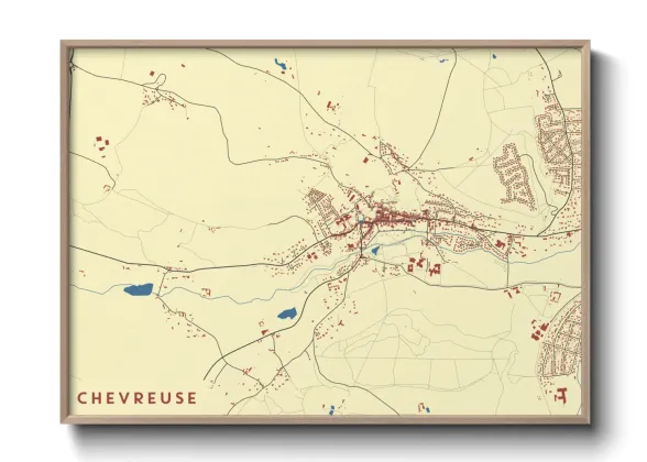 Une affiche de carte sur Chevreuse
