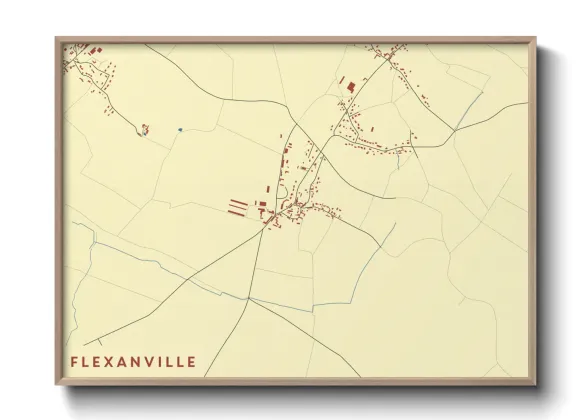 Une affiche de carte sur Flexanville