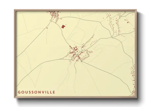Une affiche de carte sur Goussonville