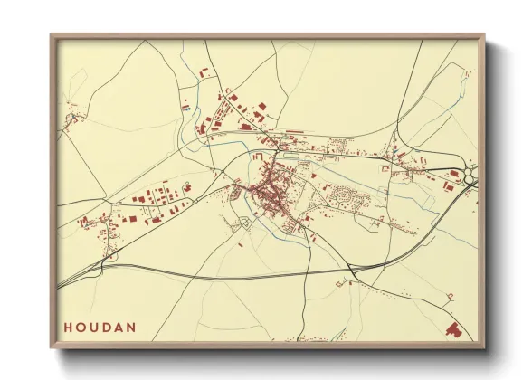 Une affiche de carte sur Houdan