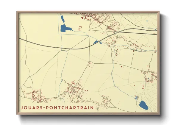 Une affiche de carte sur Jouars-Pontchartrain